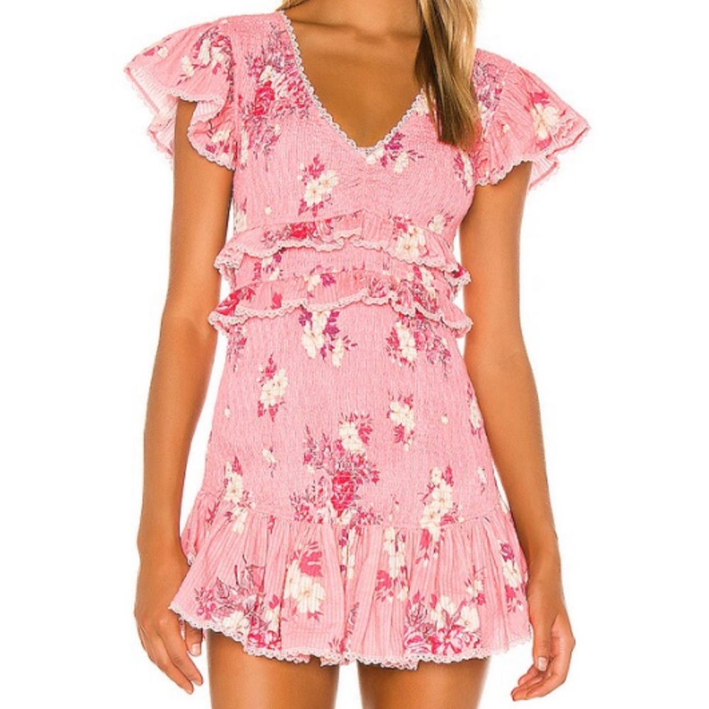LoveShackFancy Raspberry Sonora dress